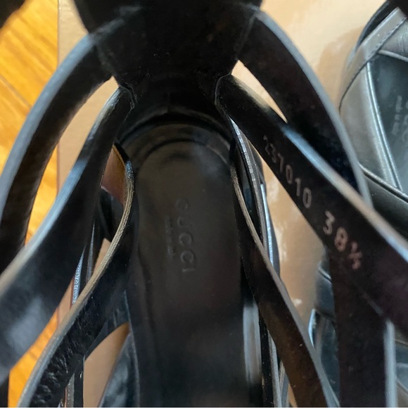 GUCCI WOMEN'S SANDALS GLADIATOR LEATHER ZIP-UPS (GGW2602) Lifford Nero 38.5 - Picture 2 of 13